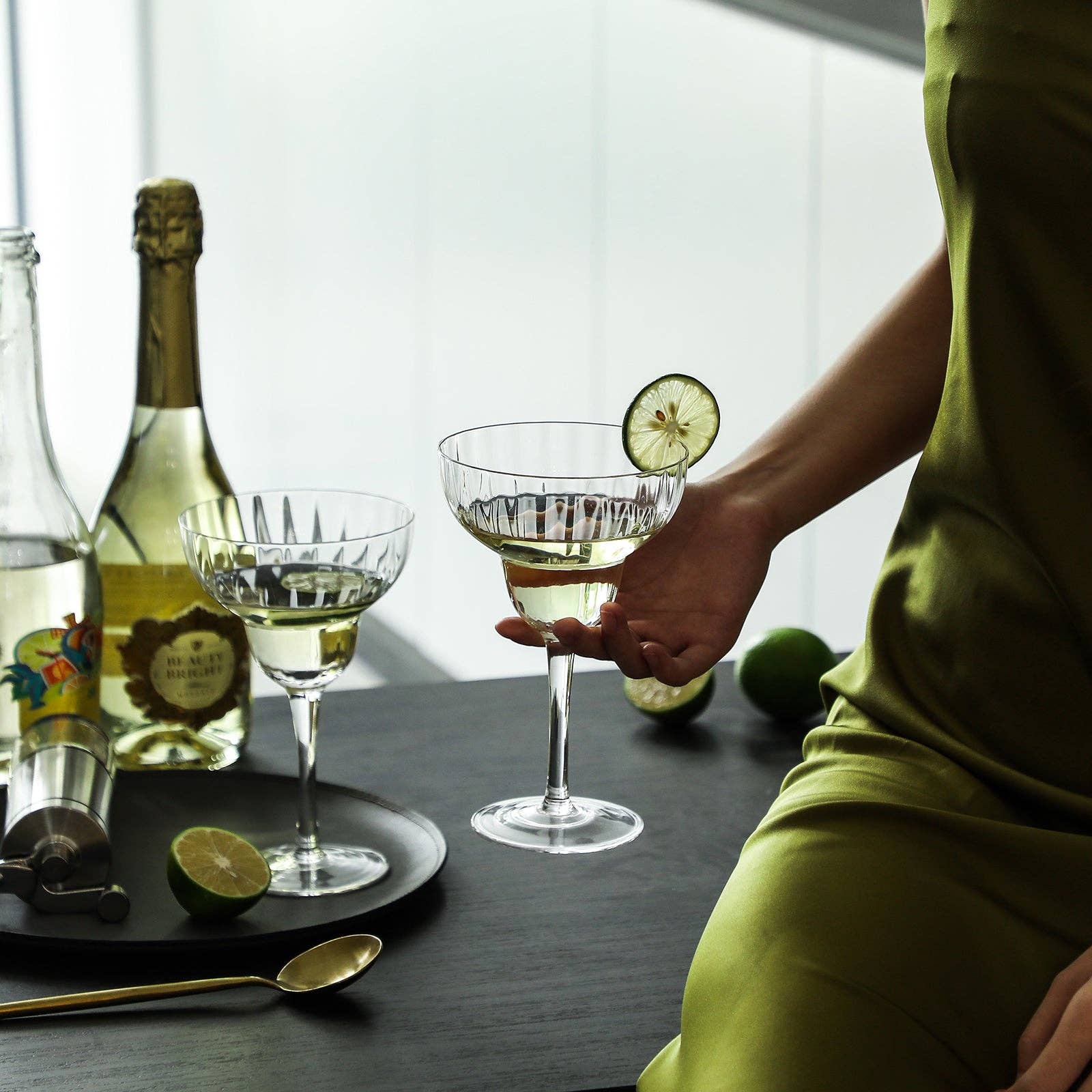 Everest Global - Wholesale Cocktail/Liquor Glass - Ribbed Optic Margarita Glasses set of 42