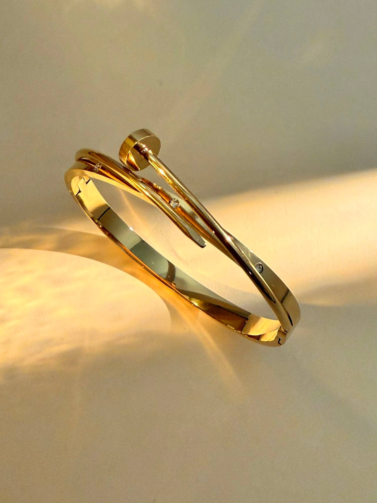 COSMOS - Wholesale Cuff Bracelet - Cuff Bangle Bracelet with Nail Design in Stainless Steel2