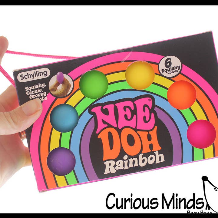 Curious Minds Toys - Wholesale Squishy Toy - Kids & Baby - 1 Nee-Doh Rainbow Teenie Tiny Nee-Doh 6 Pack Soft Doh Filled