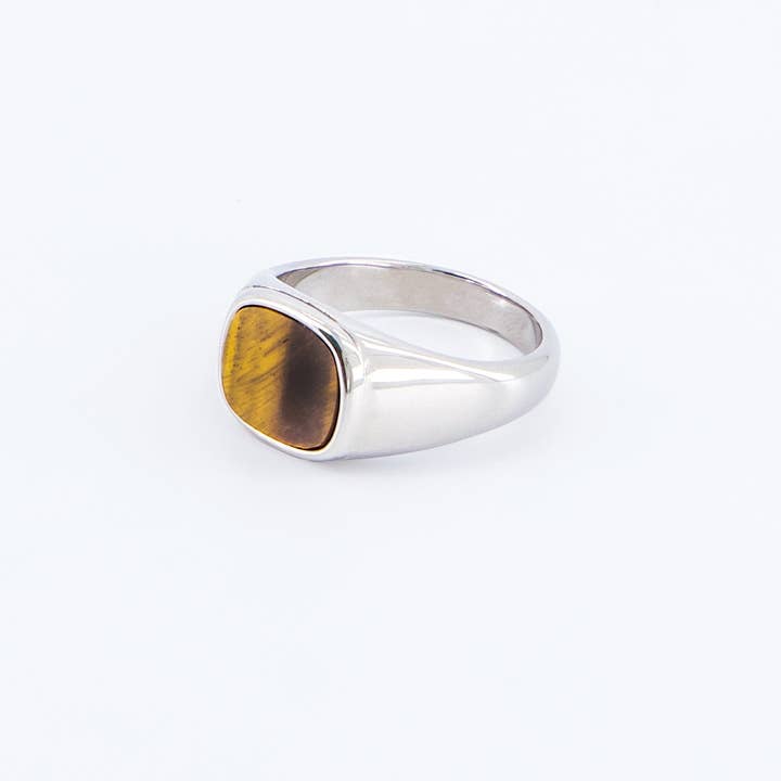 SOLI STUDIO - Wholesale Signet Ring - Brown Square Ring