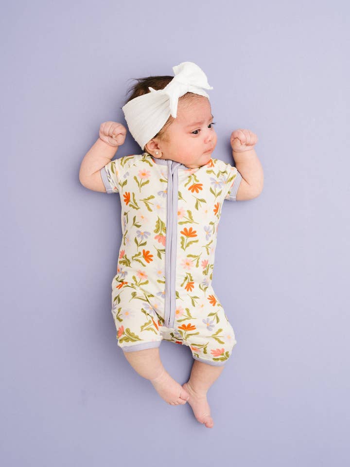 Little One Shop - Wholesale Jumpsuit - Baby - Daisy Daydream Bamboo Short Romper