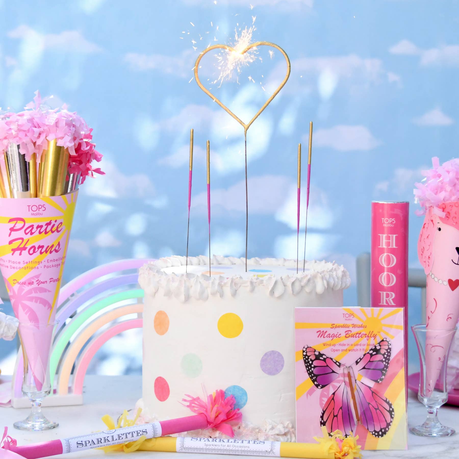 TOPS Malibu – Engroshandel Stjernekaster – Grande 12" Guld Hjerte Sparkler Stavkort - Sparklie Wish1