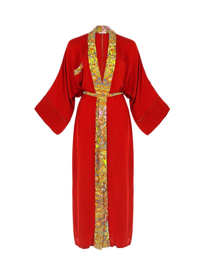 KIMONO POPPY - «SETA» VEGANA BIOLOGICA per la vendita all'ingrosso da parte di Movom Swimwear