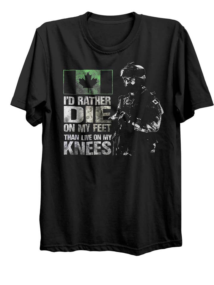 Die On My Feet Canadees militair T-shirt voor wholesale door Canada for Victory