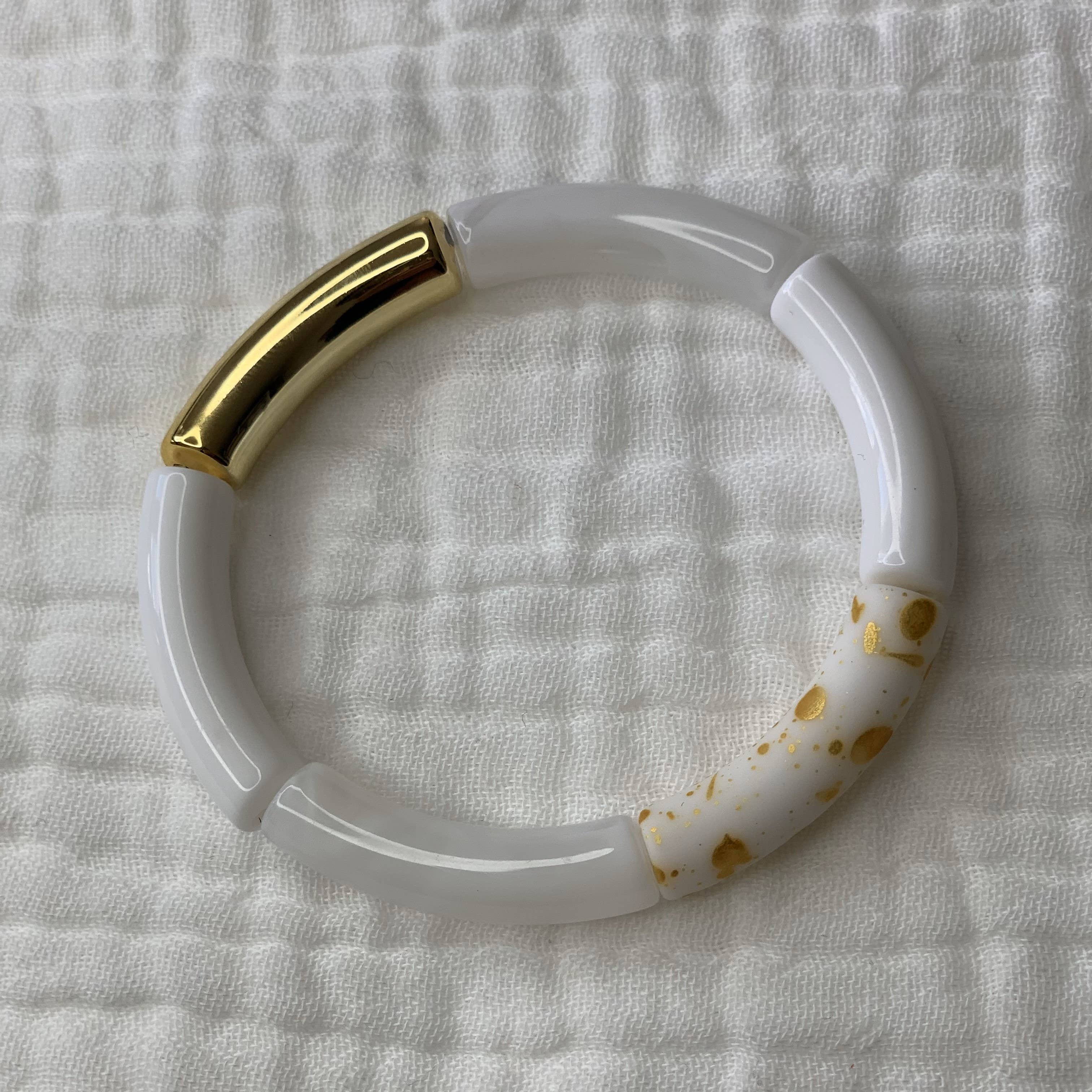 Manacreations – wholesale Pärlarmband – Elastiska bangles i vita toner0