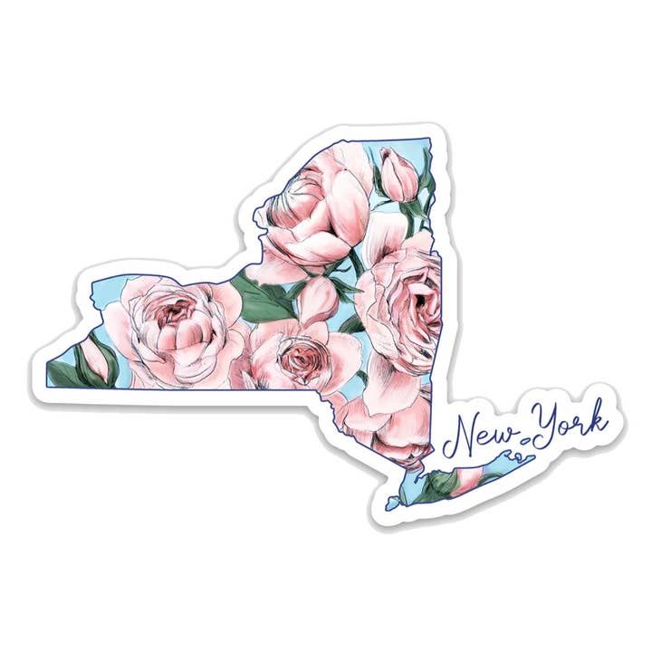 New York - Fleur de l'État - Autocollant pour la vente par Amanda Surveski Wildlife Art