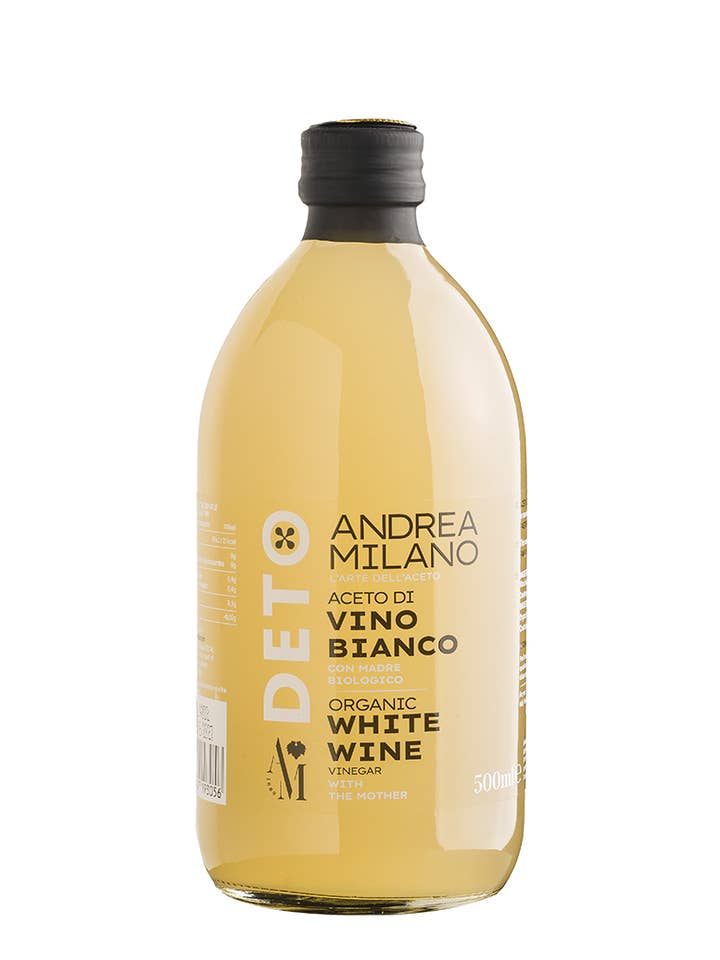 Organic White Wine Vinegar Unfiltered 100% Italian for wholesale by Andrea Milano