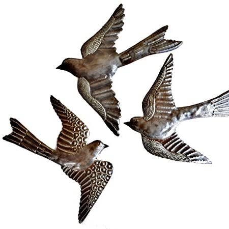 Large Metal Birds, $10 ea., Garden Art Set of 3, 11" x 12' for wholesale by Haiti Fair Trade~ It's Cactus