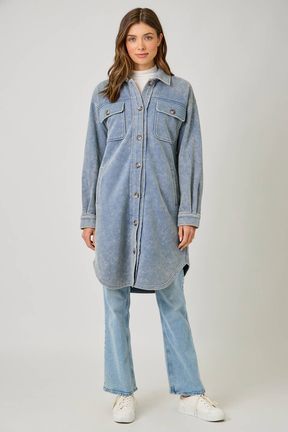 Mystree - Vendita all'ingrosso Giacca - Donna - 61231 Giacca Lunga in Spugna Lavata0