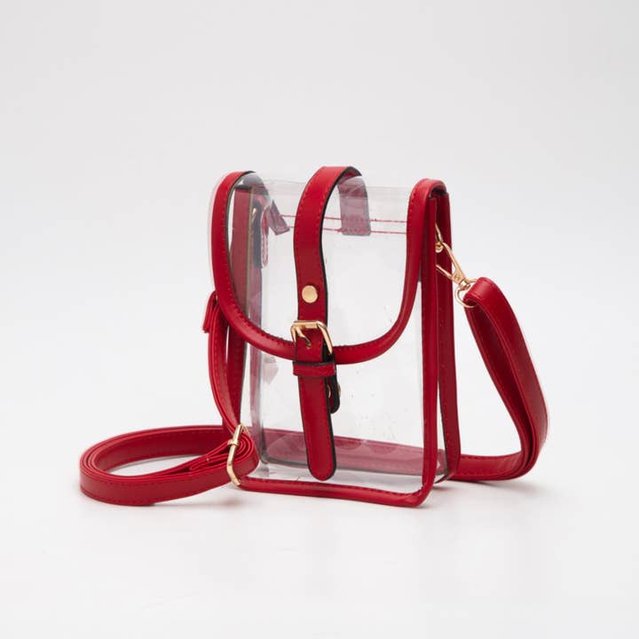 MiMi Wholesale - Wholesale Crossbody Bag - Women's - TG10608 Game Day Clear Buckle Strap Mini Crossbody Bag9