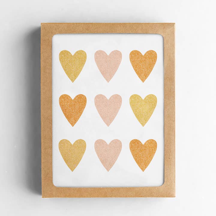 Coffret de cartes de vœux Everyday Hearts pour la vente par Quiet Lines Design
