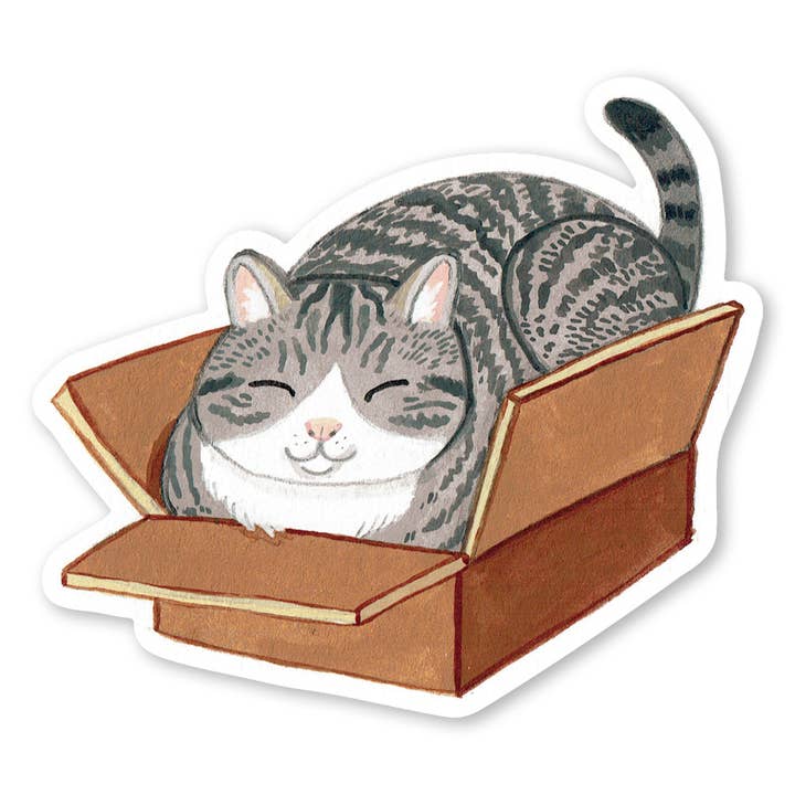 Party Mouse Studio - Wholesale Sticker - Box Cat Sticker