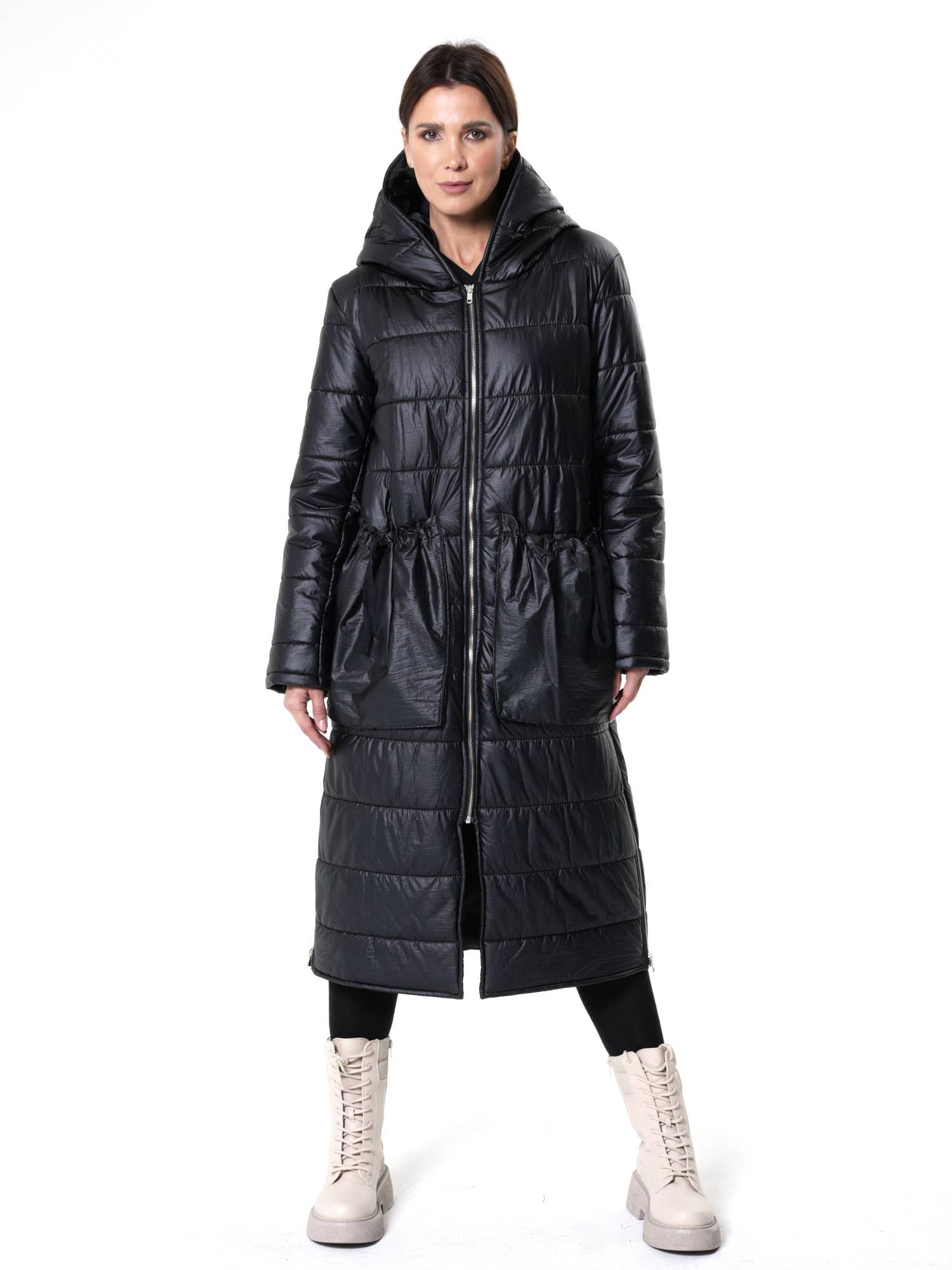 Metamorphoza - Wholesale Puffer Jacket - Women's - Long Puffer Jacket With Oversize Pockets7