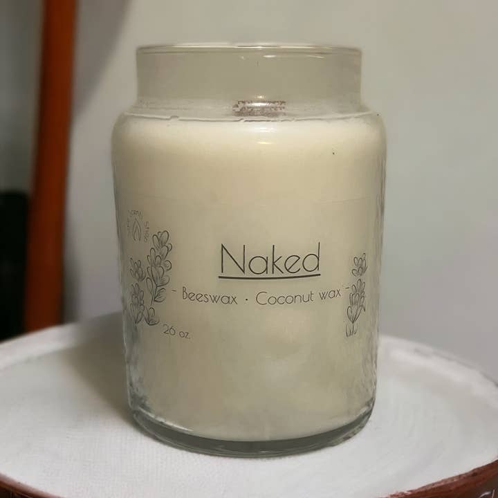 Bougie à mèche en bois de 26 oz Naked (non parfumée) pour la vente par Safe Scents Shop