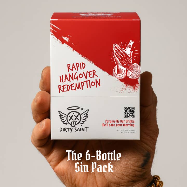 Dirty Saint - Wholesale Wellness juice/tonic - Rapid Hangover Recovery Shot in Natural Grape Flavor 6 Bottle Carton (60 mL Shots)7