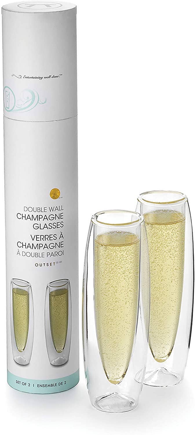Fox Run Brands – Engroshandel Champagneglas – Outset Champagne, sæt med 2, 5,5 ounce, 2 „x 2,25" x 7"6