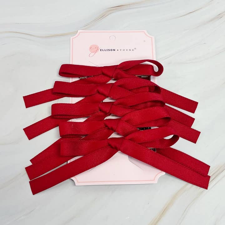 Ellison+Young - Wholesale Hair Clip - Women's - Solid Bow Hair Clip Set Of 53