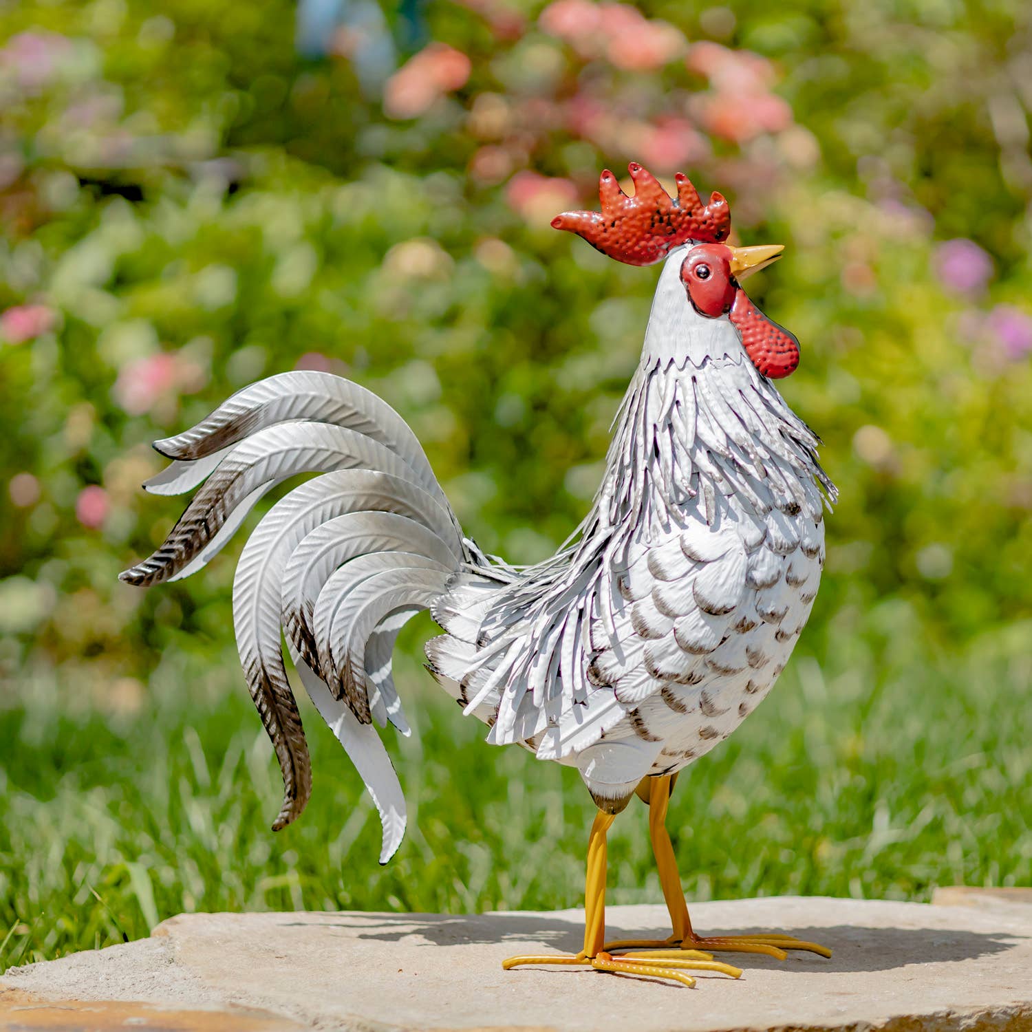 Zaer Ltd. International - Wholesale Outdoor Ornament/Decor - Galvanized Iron Rooster Figurines- 6 Assorted Styles5