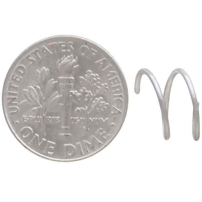 Nina Designs - Wholesale Hoop Earrings - Sterling Silver Double Pierced Illusion Earrings 10mm