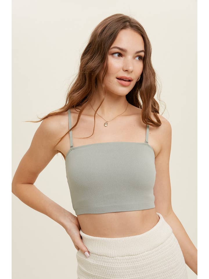 Wishlist Apparel - Wholesale Knit Top - Women's - RIBBED KNIT SEAMLESS BANDEAU / WL22-70988