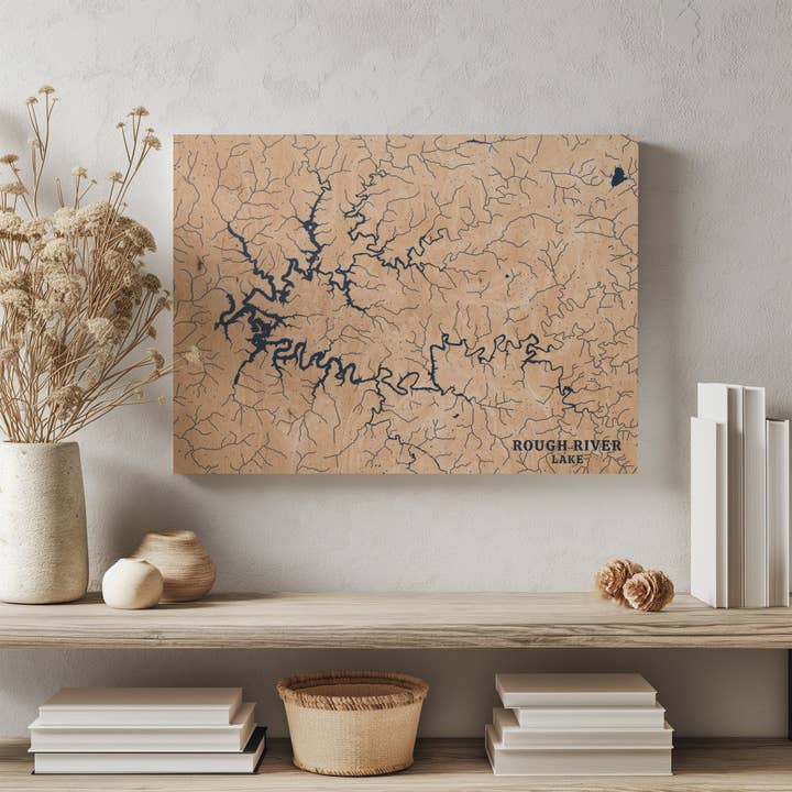 Rough River Lake Kentucky Custom Lake Map for wholesale by Benoit's Design Co.