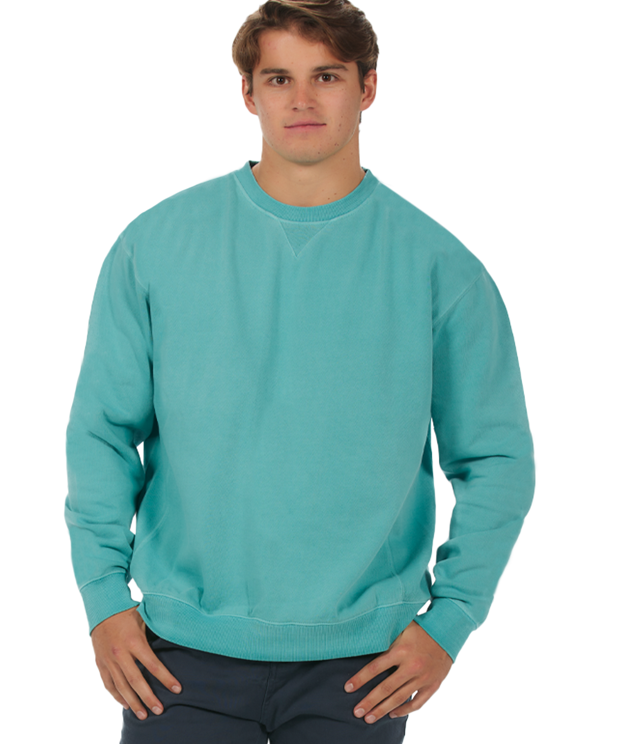 U.S. Apparel - Wholesale Sweatshirt - Women's - Unisex Garment Dyed Fleece Crew46
