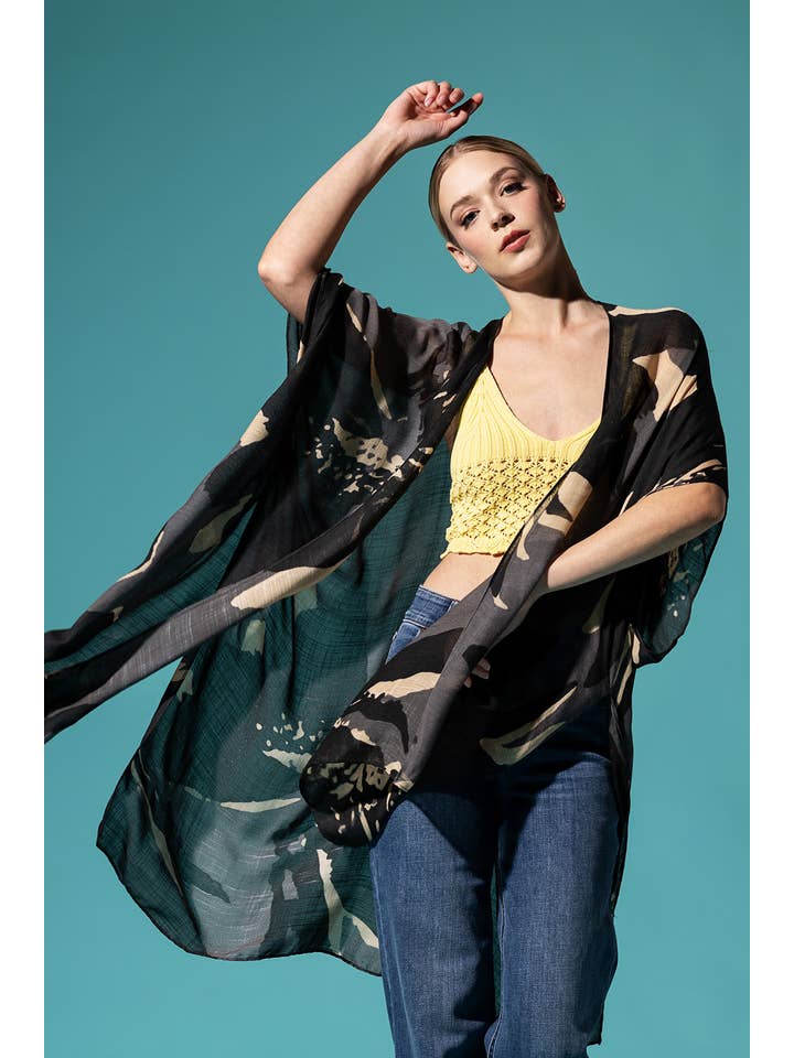 Urbanista - Vente Kimono – femme - Kimono long à imprimé floral ample29