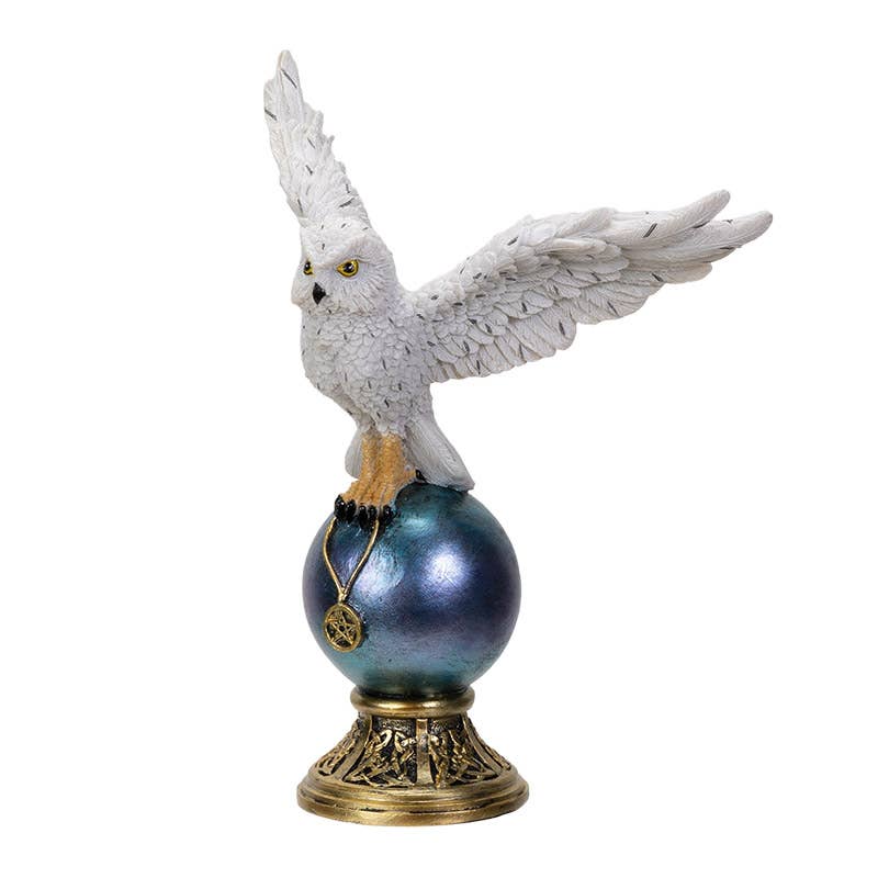 Pacific Trading – Estatueta decorativa por atacado – Coruja-das-neves no Orbe4