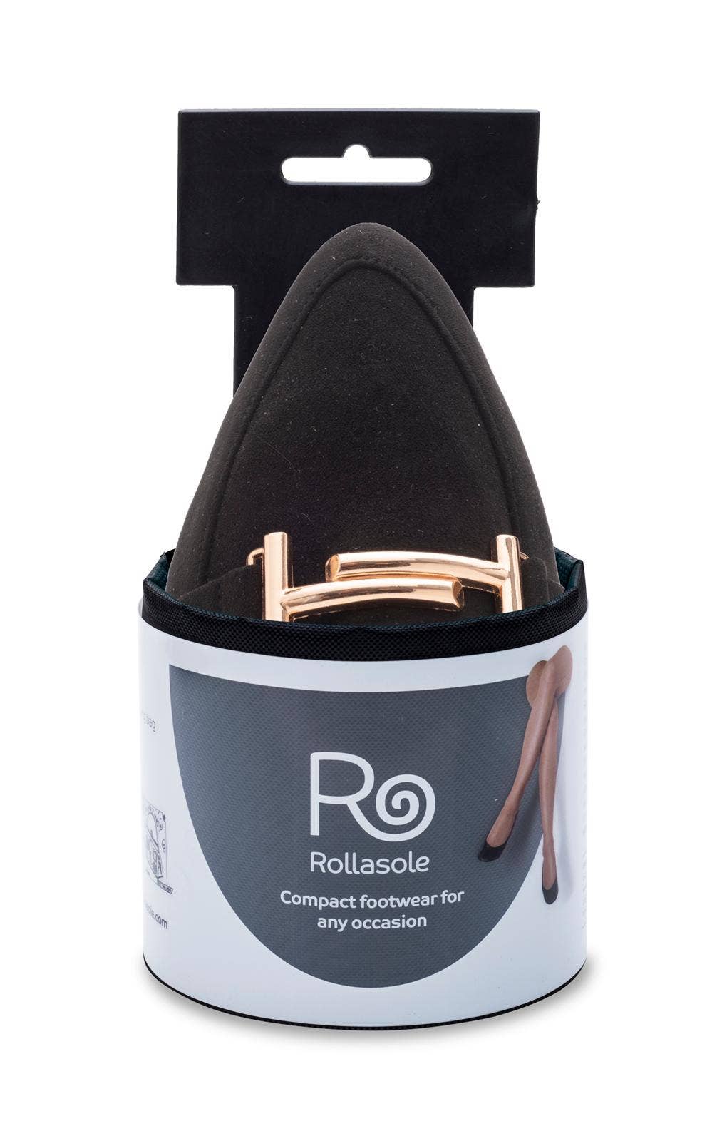 Rollasole – Engroshandel Flade sko - Dame – The Duchess sort loafer med guldlås1