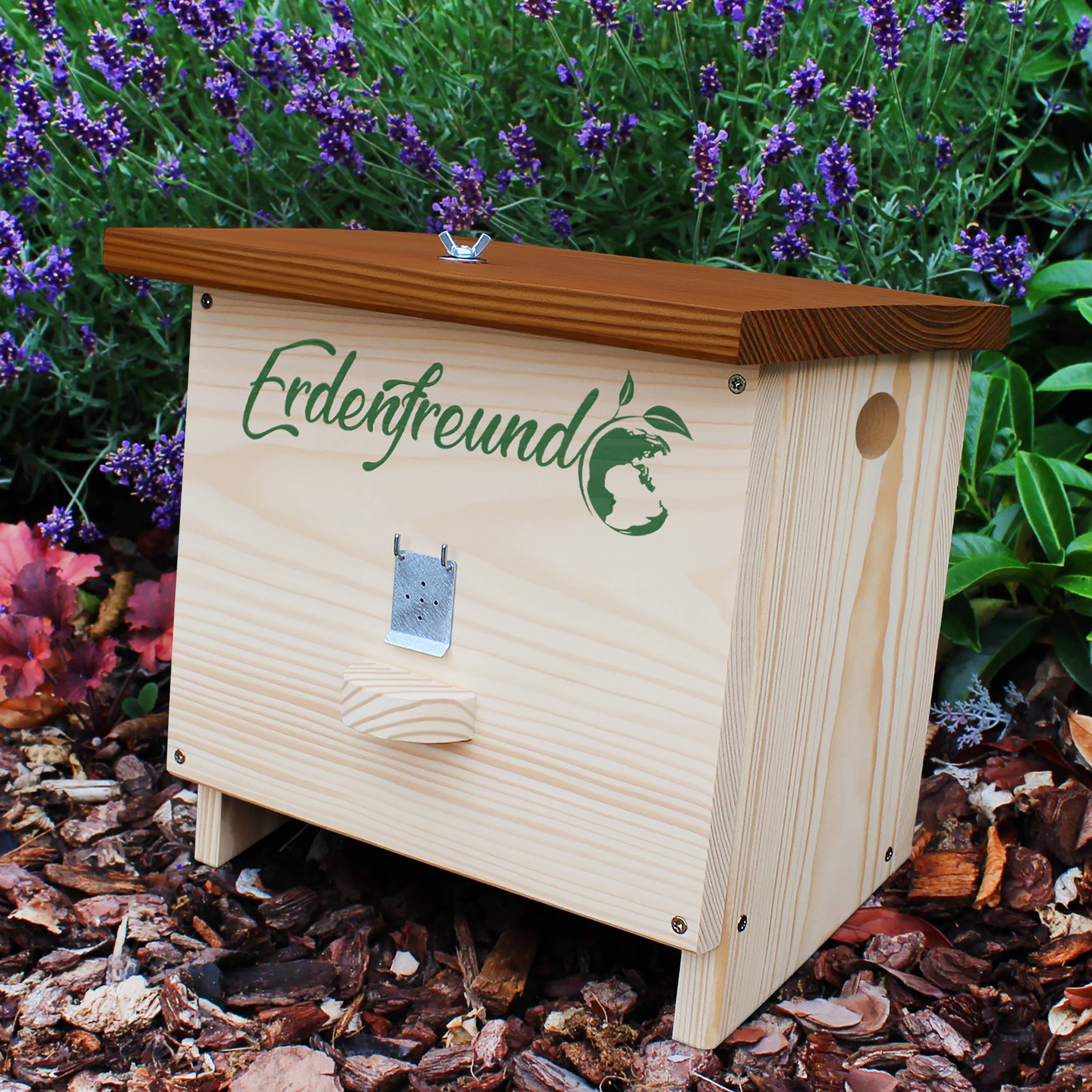 Erdenfreund - Venta al por mayor Casita para pájaros - ERDENFREUND® Casa para abejorros con puerta para polillas de cera4