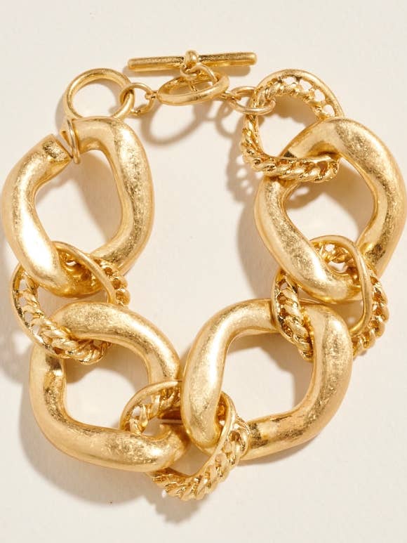 Chunky armbånd med blandede led og lås, 18,4 cm for engroshandel hos Designature New York