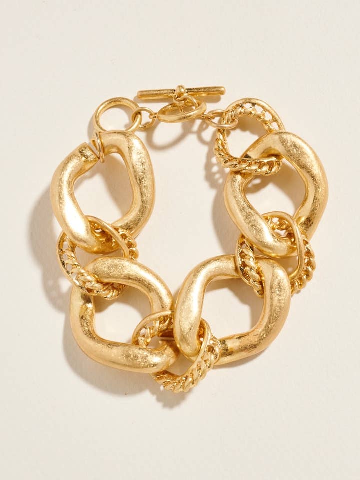 7.25 Inch Chunky Mixed Link Chain Clasp Bracelet for wholesale by Designature New York