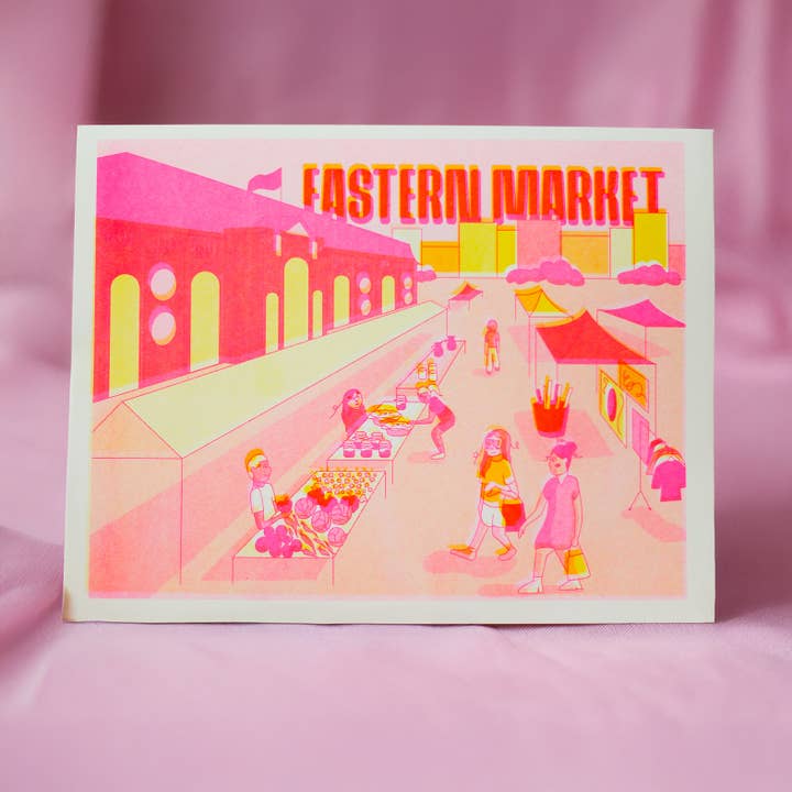 Eastern Market Risograph Art Print (Washington, D.C. Parks) for wholesale by By Danielle Witten