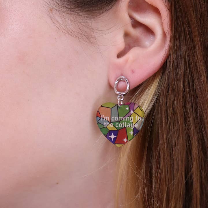 Sunshine Studio - Wholesale Dangle Earrings - Heated Rivalry Stained Glass Quote Earrings3