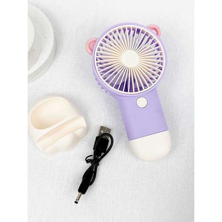 MIX COLOR Portable Hand Fan with Stand for wholesale on Faire