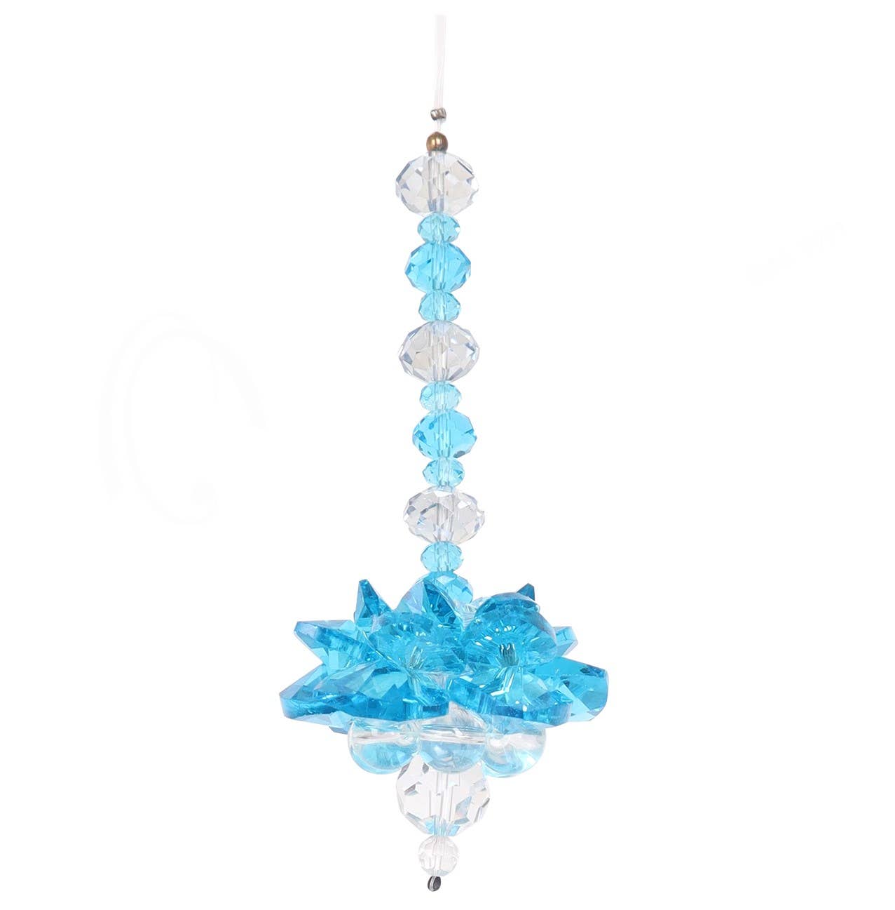 Oceanic Linkways Inc - Wholesale Suncatcher - (PC)HANGING - CRYSTAL LOTUS TURQUOISE 8.5"L