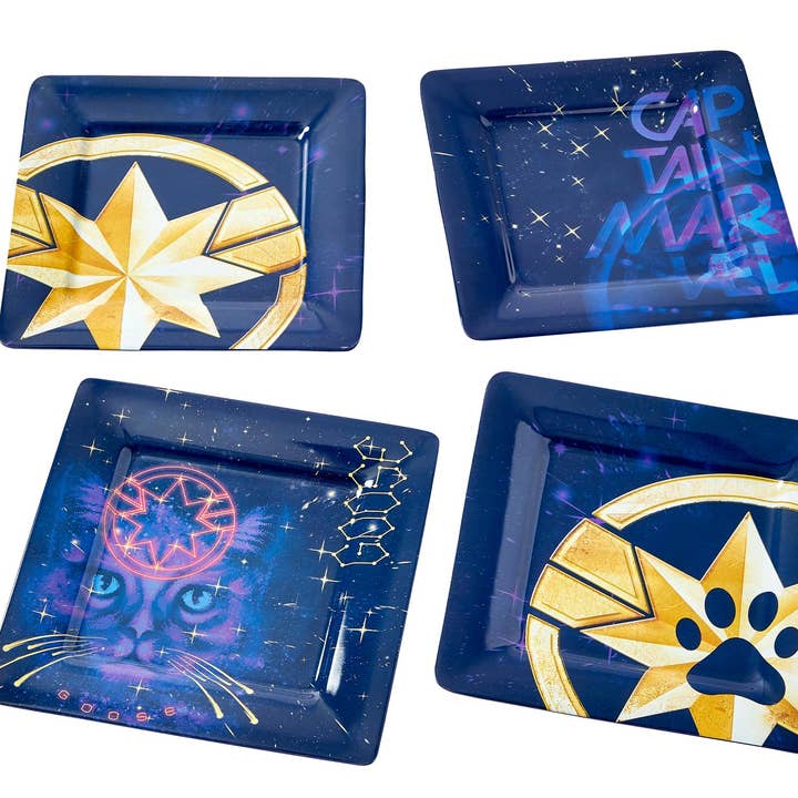 Captain Marvel Celestial Goose 4 Piece Melamine Plate Set for wholesale by Toynk
