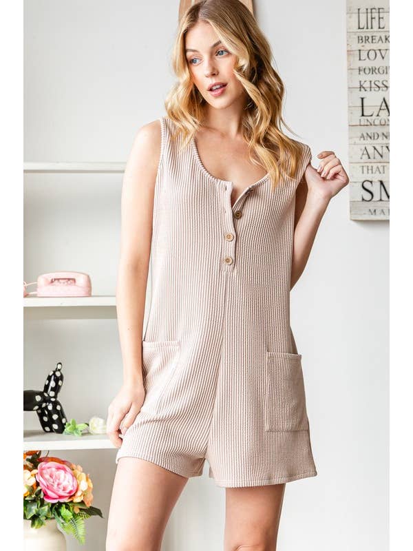 HEIMISH - Wholesale Romper - Women's - EP6771-10 SOLID RIBBED ROMPER