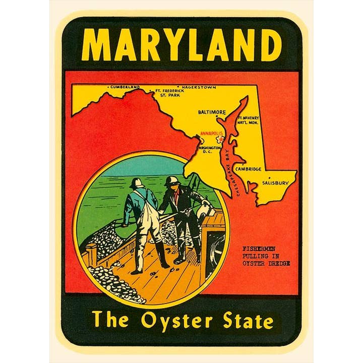 Postkarte MD-216 Aufkleber für Maryland für den Großhandel von Found Image Press