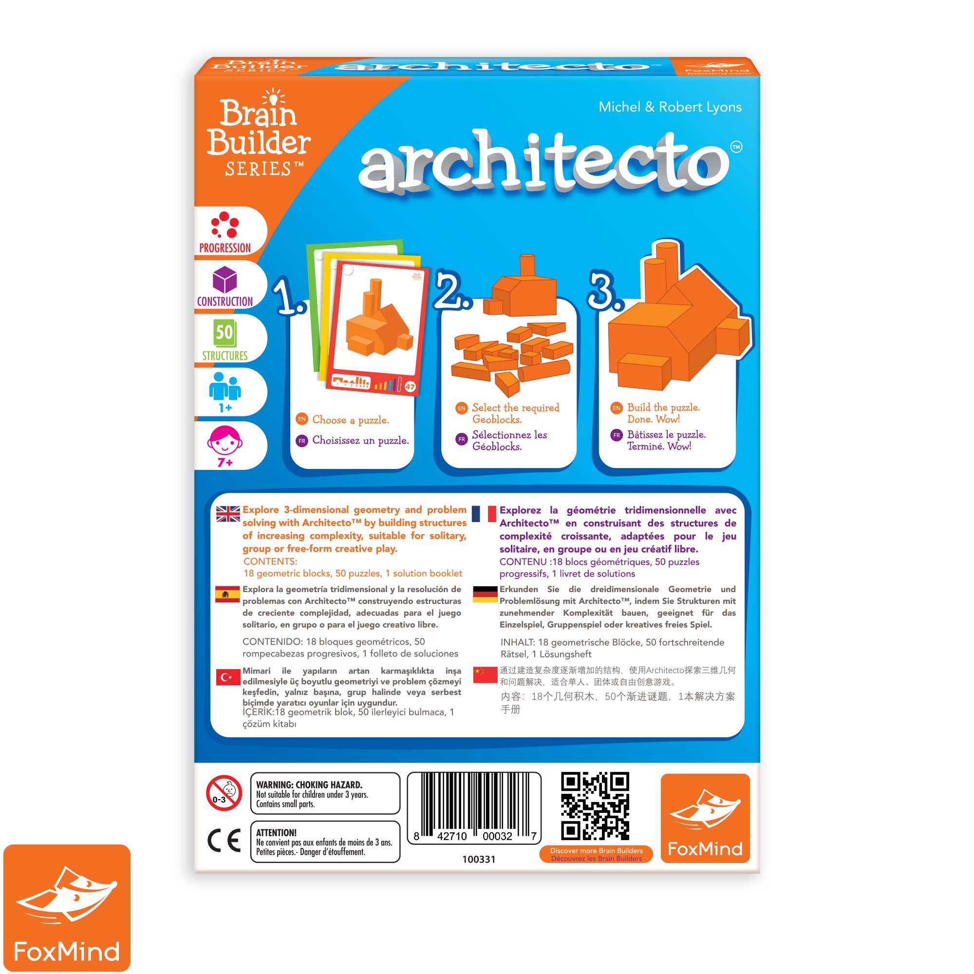 FoxMind - Wholesale Brain Game - Kids - Architecto Brain Builder Series Stacking Game3