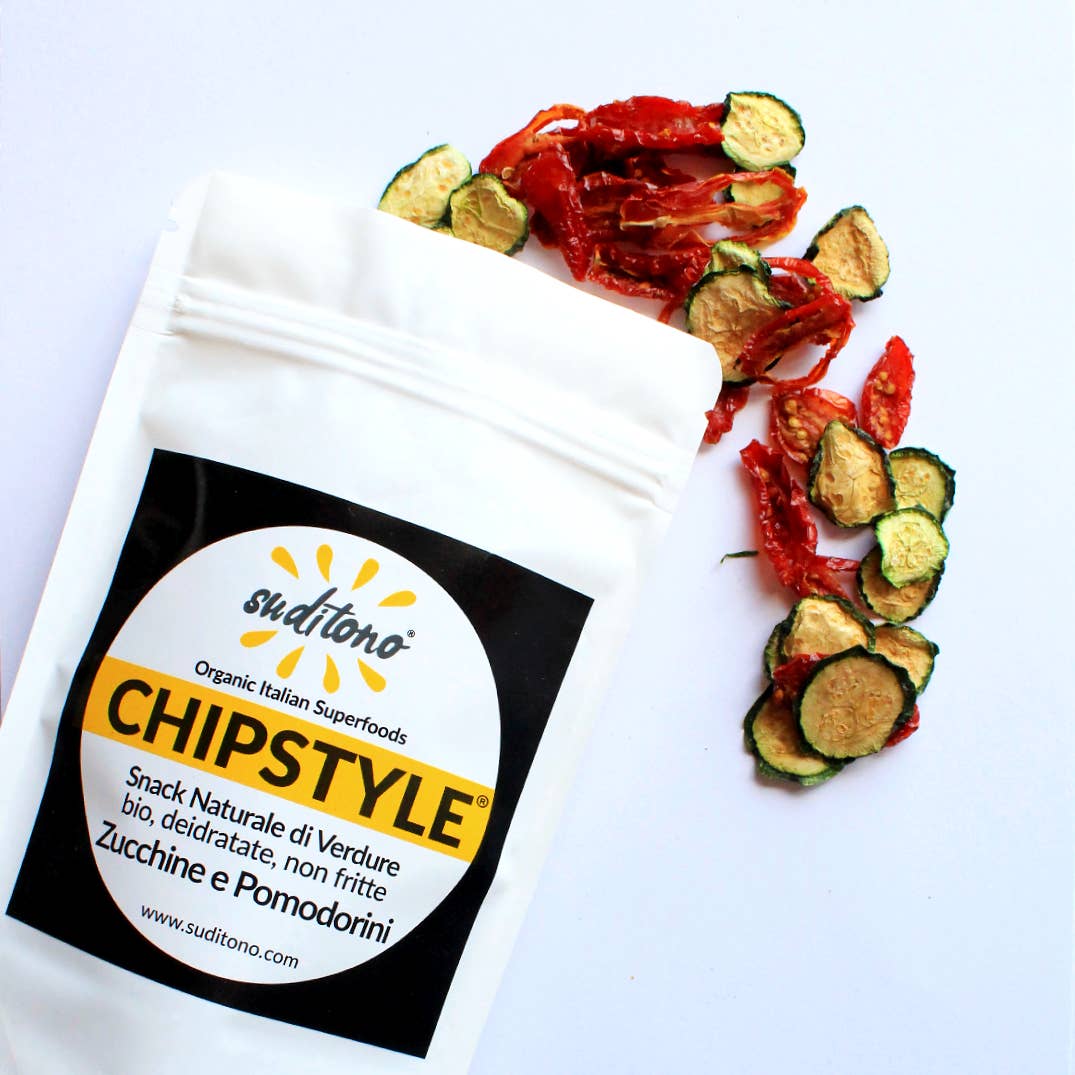 SAN PIO X Soc. Agr. S. dal 1708 – Großhandel Chips – CHIPSTYLE Zucchini und Kirschtomaten – Natürlicher Gemüsesnack1