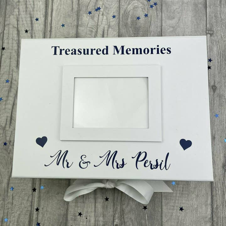 Treasured Memories Wedding A4 Photo Box Keepsake Gift for wholesale by Personalised Baby Clothes and Gifts