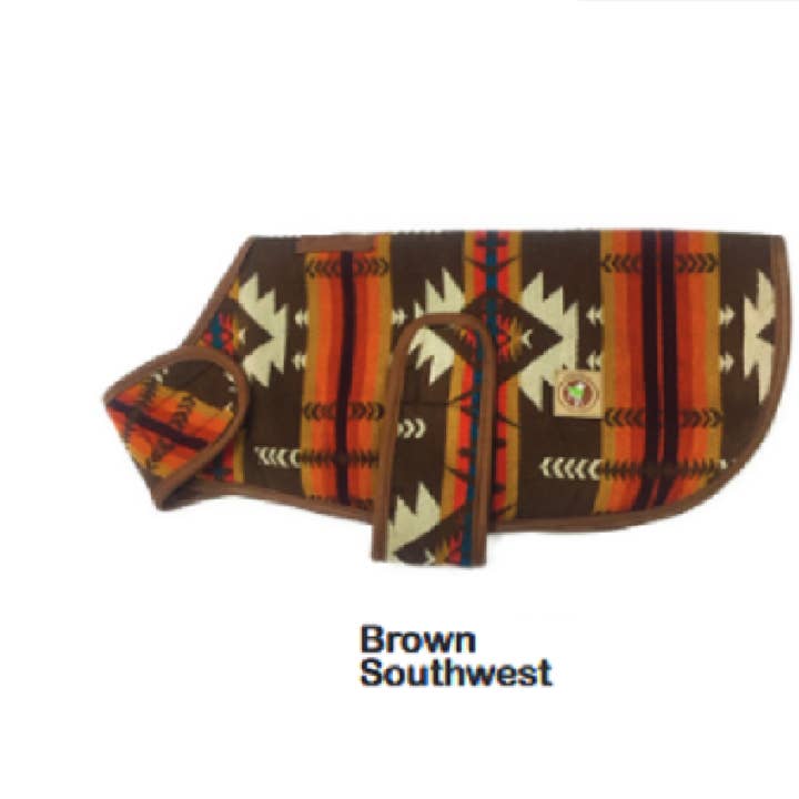 CHILLY DOG LLC - Wholesale Pet Coat - Dog - Brown Southwest Dog Blanket Coat