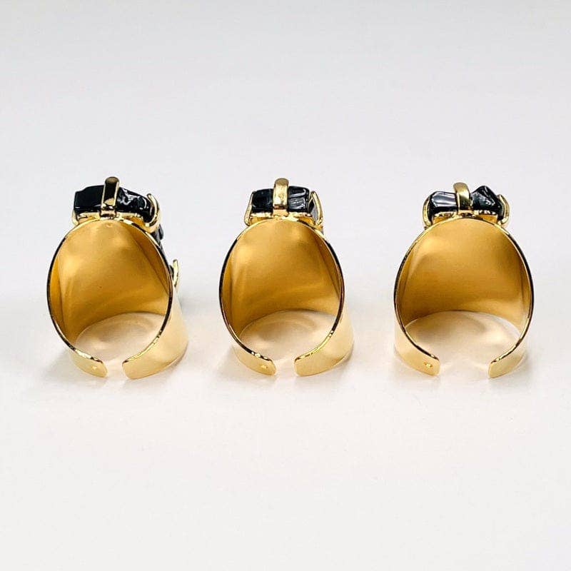 Rock Paradise - Venta al por mayor Anillos grandes/de cóctel - Anillo de cristal turmalina negro3