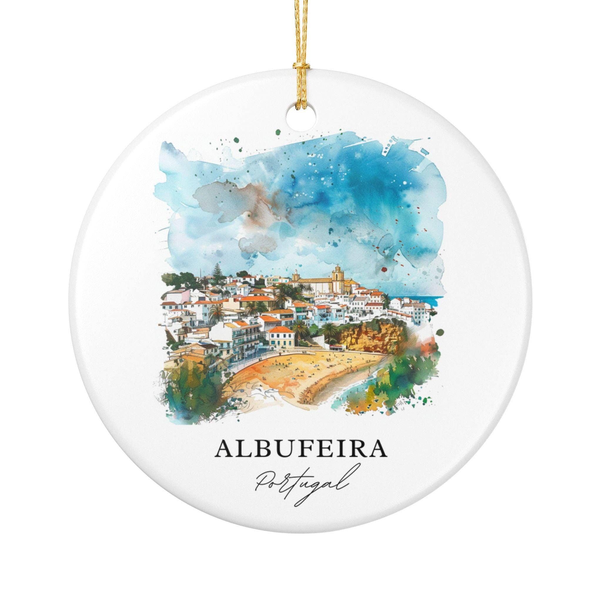 Premium Travel Art - Vente Objets de décoration - Ornement d'Albufeira : Souvenir unique d'Albufeira, Décoration de Noël d'Albufeira et Cadeau authentique d'Albufeira, Portugal0
