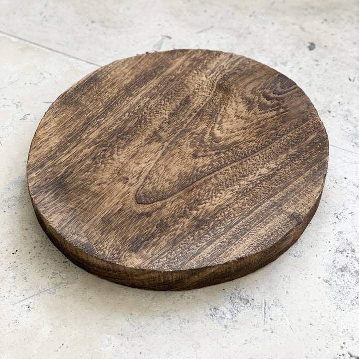 RACHA - Wholesale Decorative Tray - Round slice of Paulownia wood1