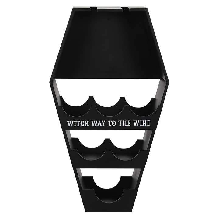 Something Different Wholesale - Wholesale Wine Rack - Gothic Halloween Coffin Wine Rack Shelf