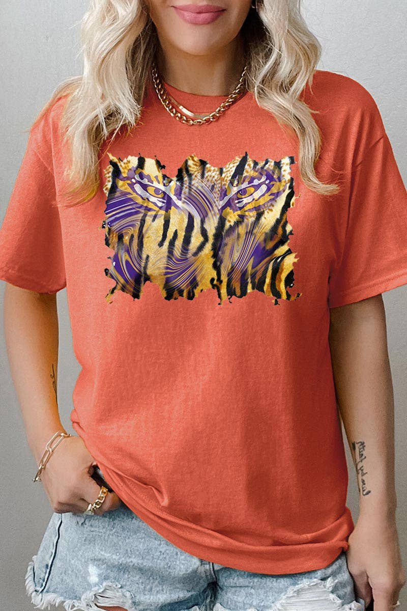 COLORBEAR - Wholesale T-Shirt (Graphic) - Women's - TIGER,LSU,FOOTBALL HEAVY COTTON UNISEX SHORT SLEEVE 9