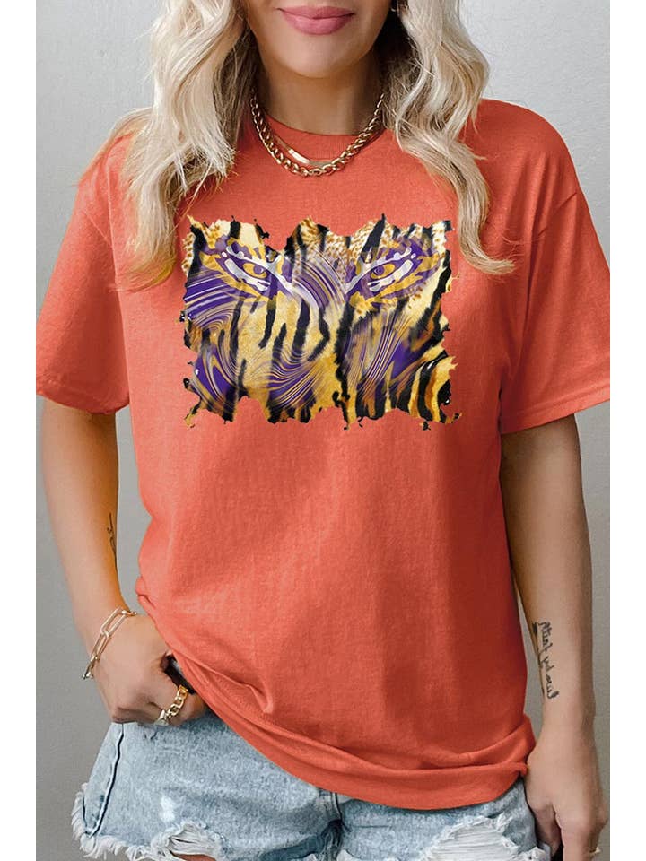 COLORBEAR - Wholesale T-Shirt (Graphic) - Women's - TIGER,LSU,FOOTBALL HEAVY COTTON UNISEX SHORT SLEEVE 9