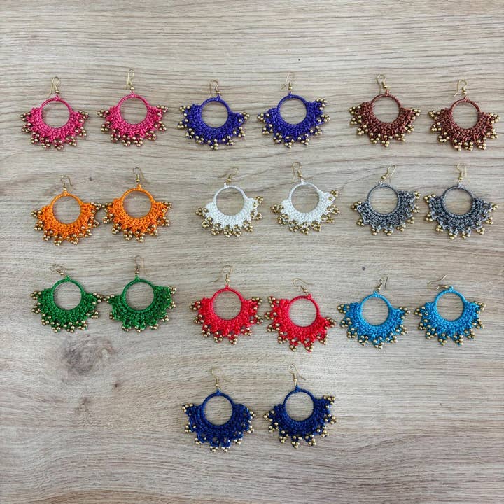 Hecho a mano - Wholesale Dangle Earrings - Round macrame earrings12